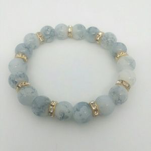White/Greyish Blue Marble Pattern Bracelet